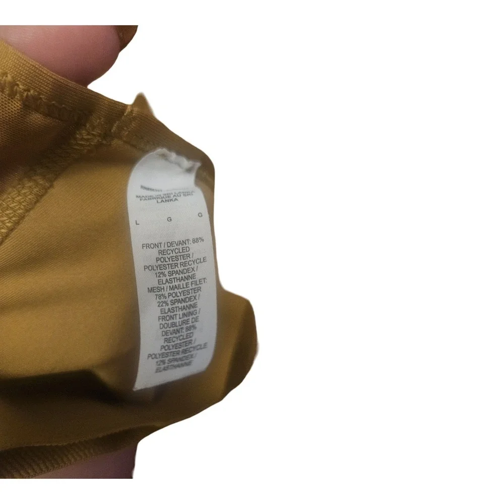 Nike Womens High Neck Racerback Sports‎ Bra Mustard Yellow Gold BV0846-790 Large